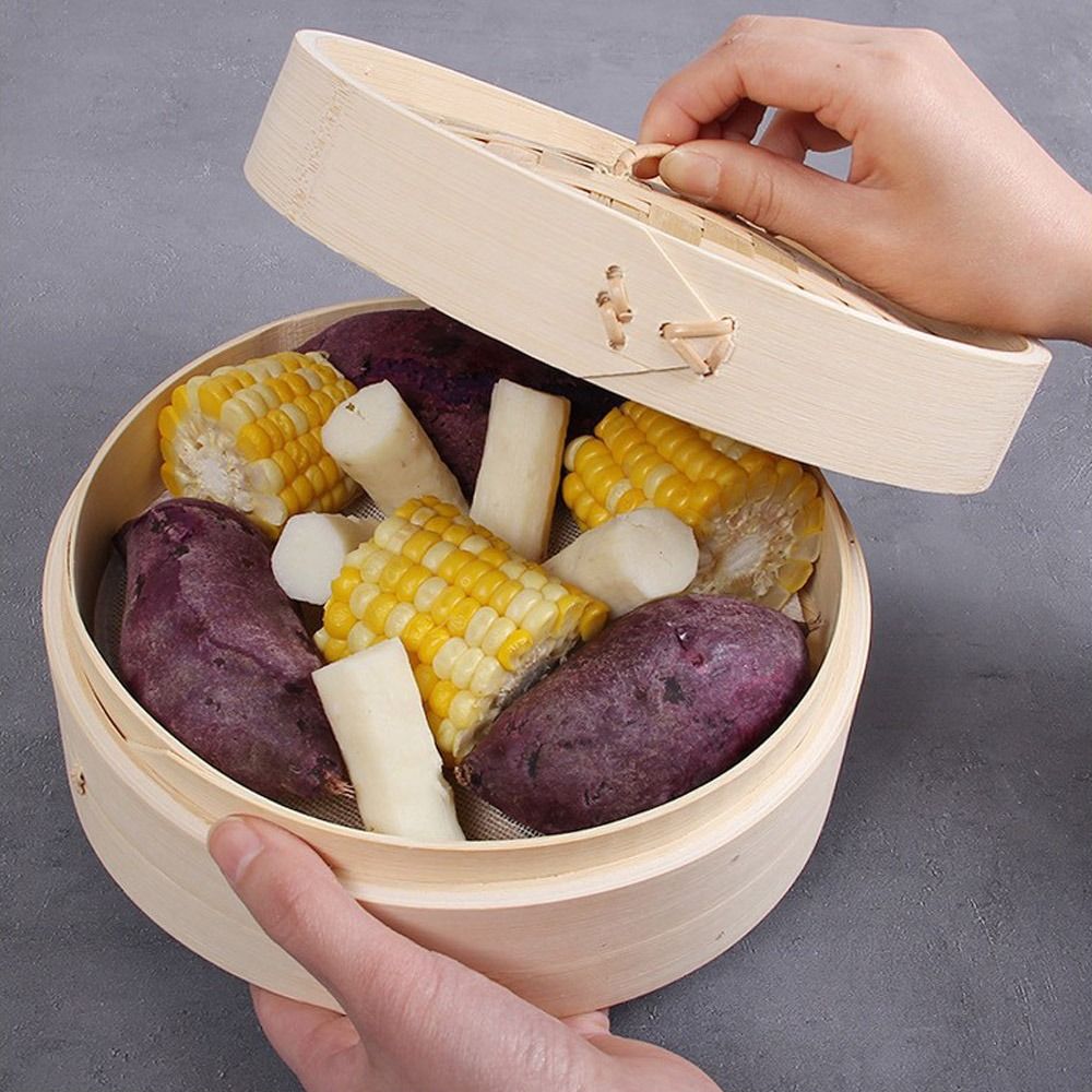 Bao Steamer Bamboo - Vaporizador de Bambu Chinês com Tampa