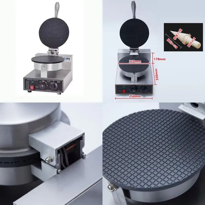 Waffle Cone Maker - Máquina de Lanches Elétrica TEBAK: Máquina