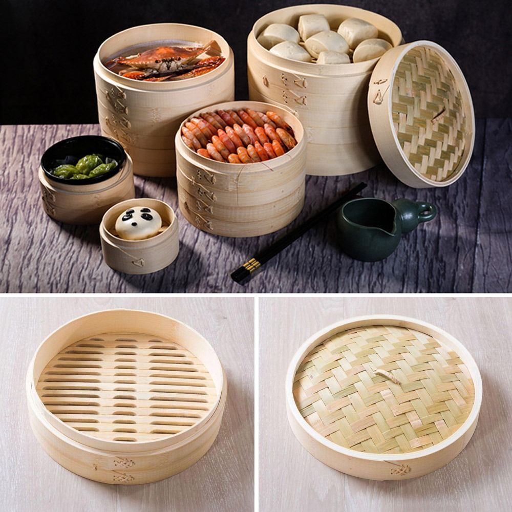 Cesta De Vapor De Bambu Com Ta - Bao Steamer Bamboo avaliação e preço