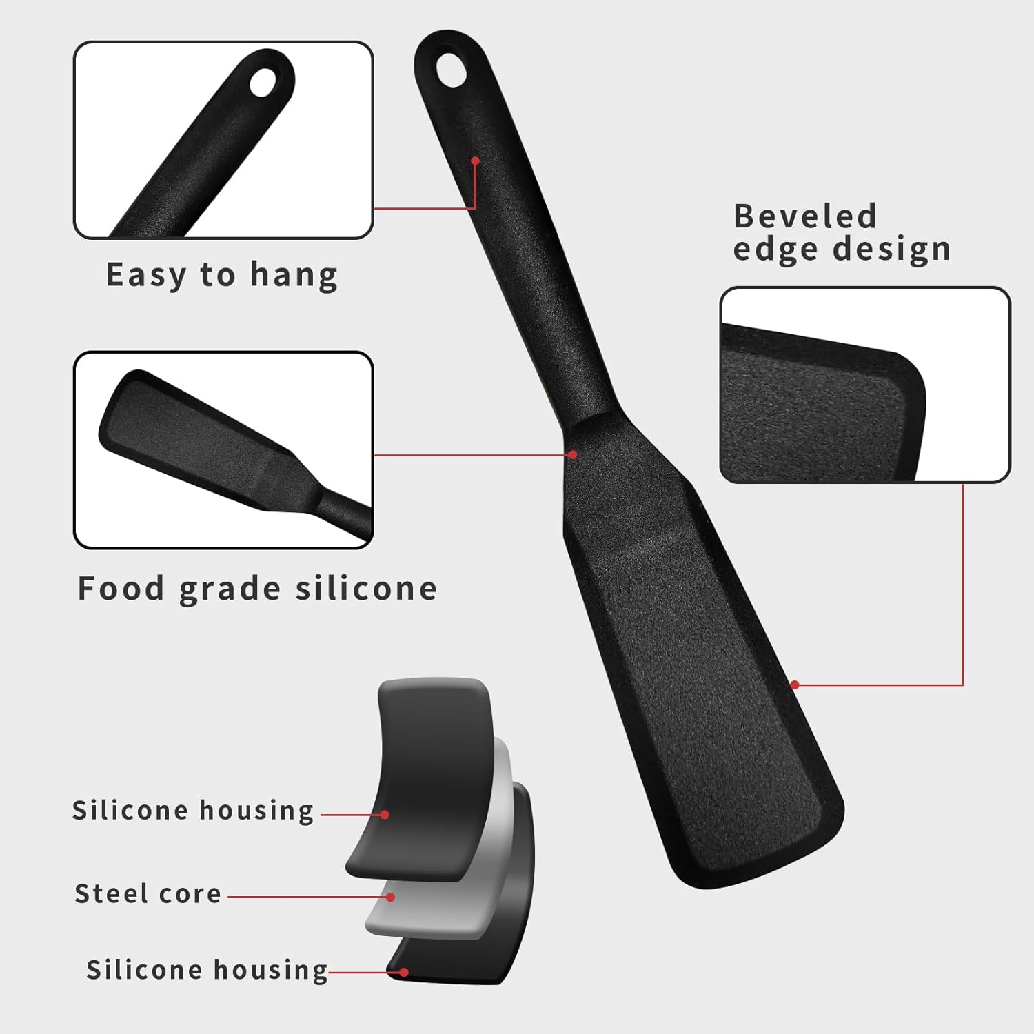 Espátula fina de silicone de q - Okonomiyaki Spatula avaliação e preço